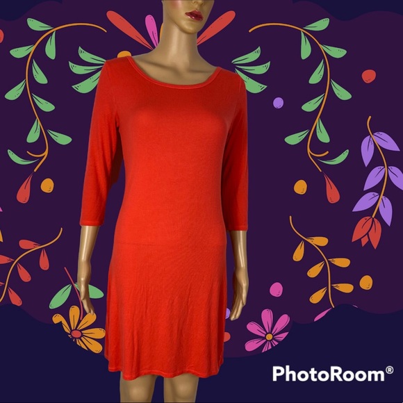Victoria’s Secret orange/red knit dress with low cut back size Medium - Picture 2 of 7